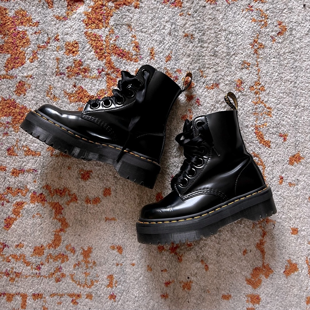 Dr. Martens Molly Platform Boots ~ satin laces